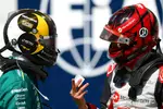 Foto zur News: Lance Stroll (Aston Martin) und Esteban Ocon (Haas)