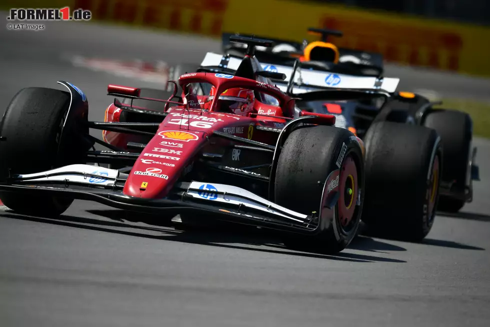 Foto zur News: Charles Leclerc (Ferrari) und Max Verstappen (Red Bull)