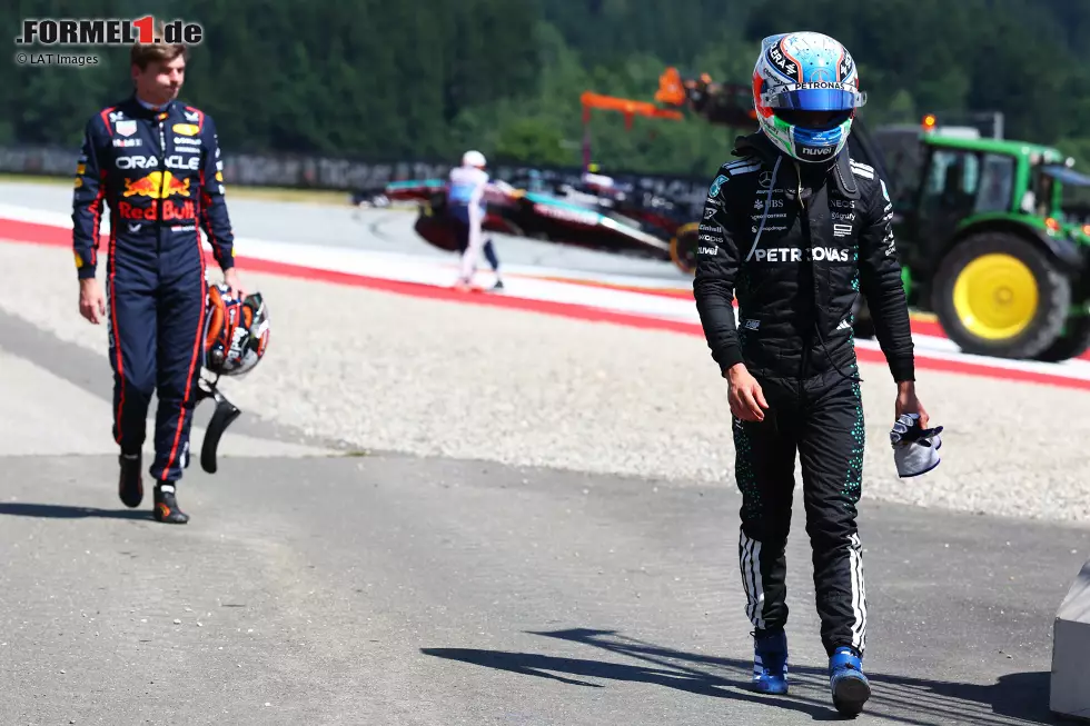 Foto zur News: Andrea Kimi Antonelli und Max Verstappen (Red Bull)