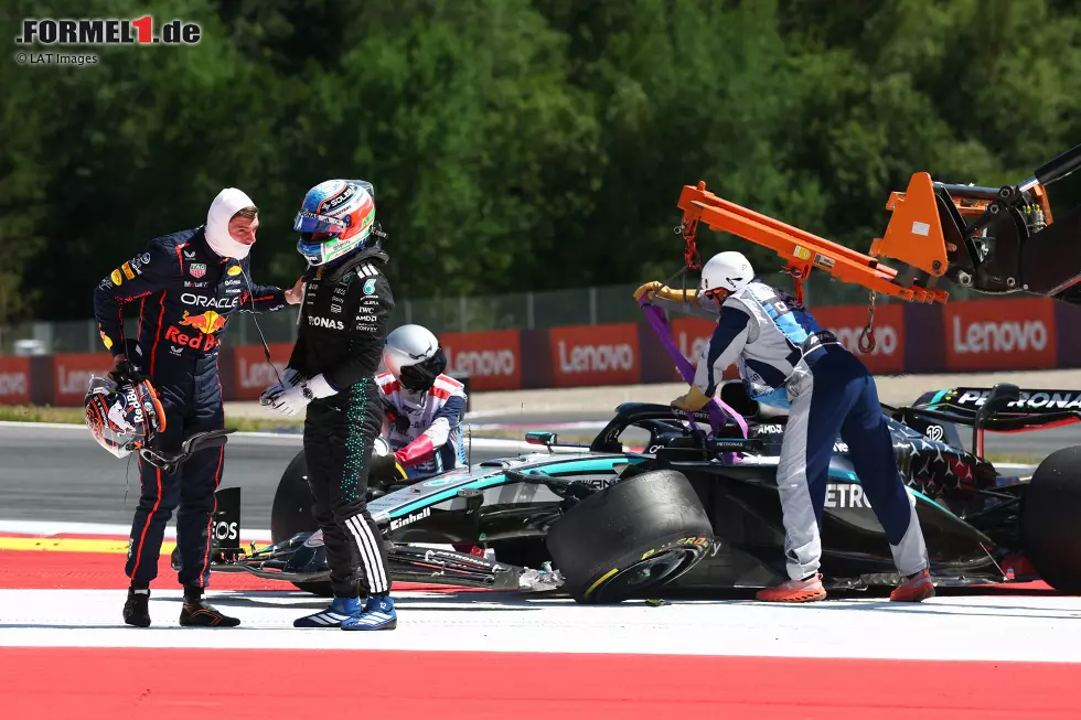 Foto zur News: Andrea Kimi Antonelli und Max Verstappen (Red Bull)