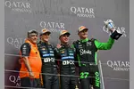 Foto zur News: Lando Norris (McLaren), Oscar Piastri (McLaren) und Nico Hülkenberg (Sauber)