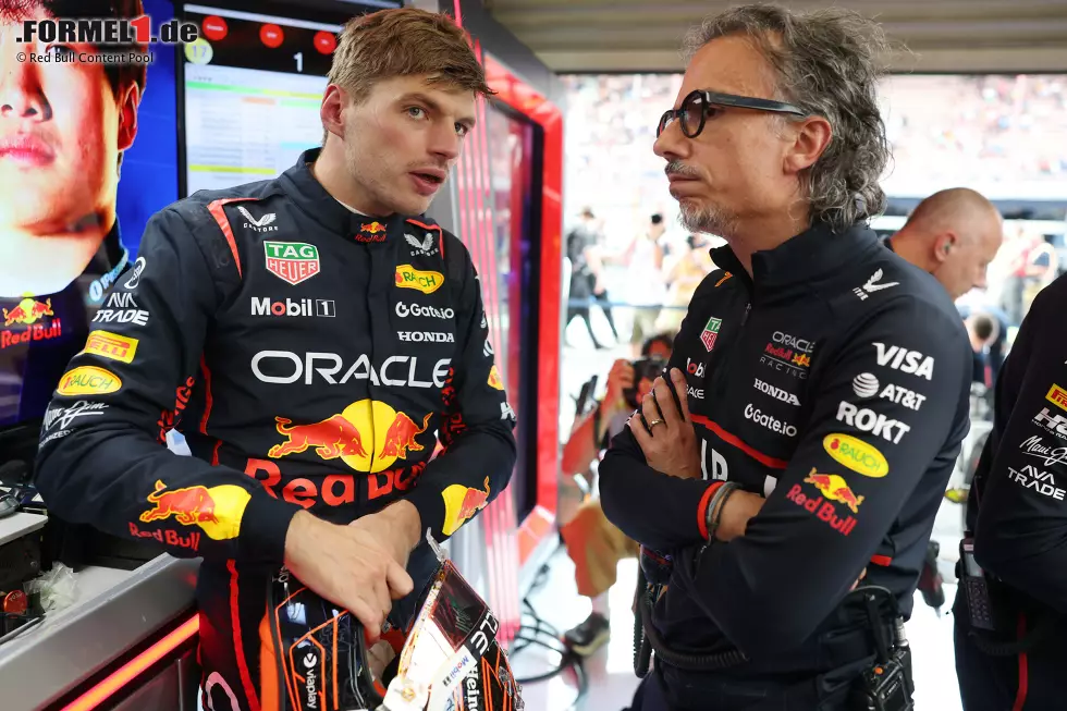 Foto zur News: Max Verstappen (Red Bull) und Teamchef Laurent Mekies (Red Bull)