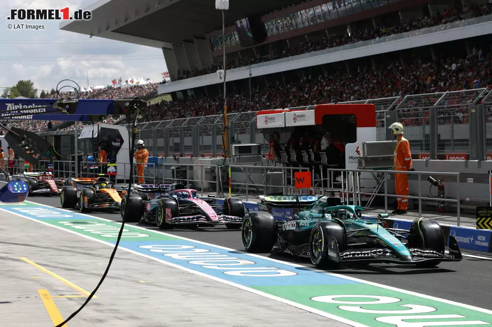 Foto zur News: Lance Stroll (Aston Martin), Pierre Gasly (Alpine) und Lando Norris (McLaren)