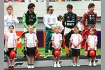 Foto zur News: Liam Lawson (Racing Bulls), Gabriel Bortoleto (Sauber), Fernando Alonso (Aston Martin), Lando Norris (McLaren) und Charles Leclerc (Ferrari)