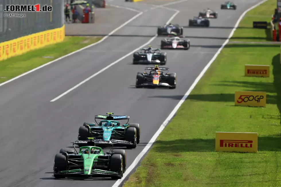 Foto zur News: Gabriel Bortoleto (Sauber), Fernando Alonso (Aston Martin) und Yuki Tsunoda (Red Bull)