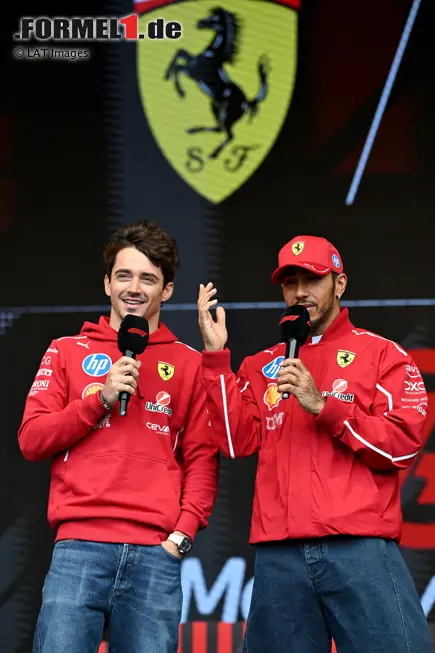 Foto zur News: Charles Leclerc (Ferrari) und Lewis Hamilton (Ferrari)