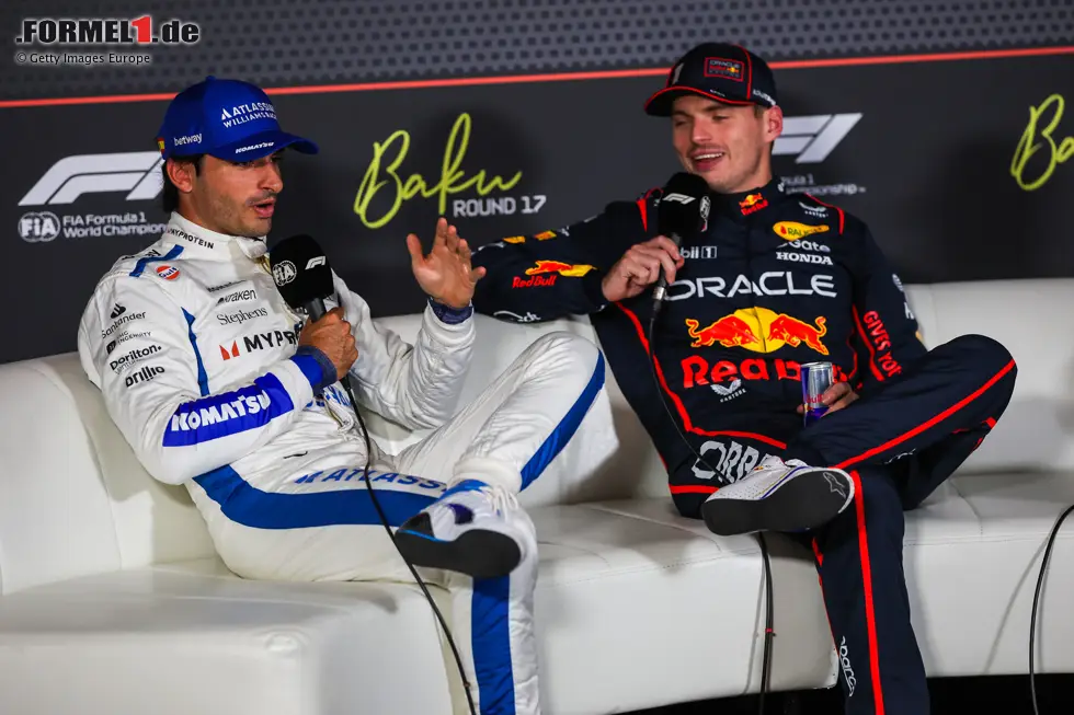 Foto zur News: Carlos Sainz (Williams) und Max Verstappen (Red Bull)
