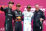 Foto zur News: Max Verstappen (Red Bull), George Russell (Mercedes) und Carlos Sainz (Williams)