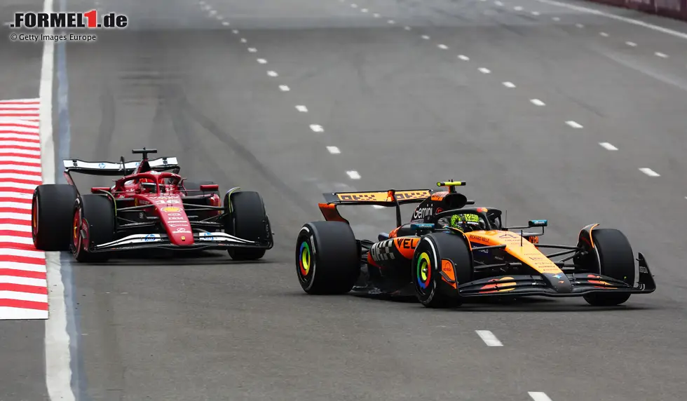 Foto zur News: Lando Norris (McLaren) und Charles Leclerc (Ferrari)