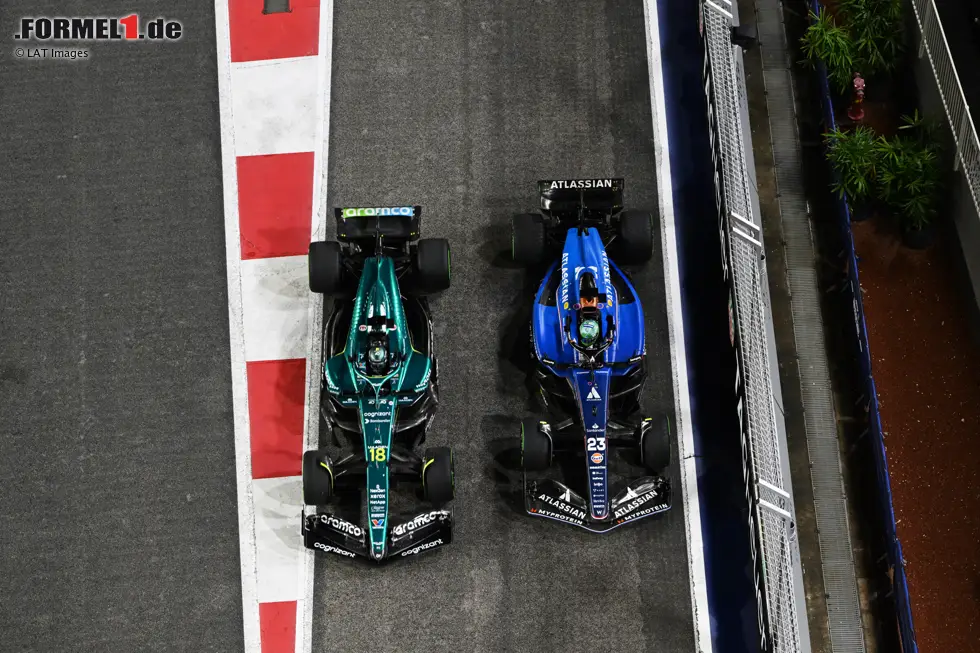 Foto zur News: Alexander Albon (Williams) und Lance Stroll (Aston Martin)