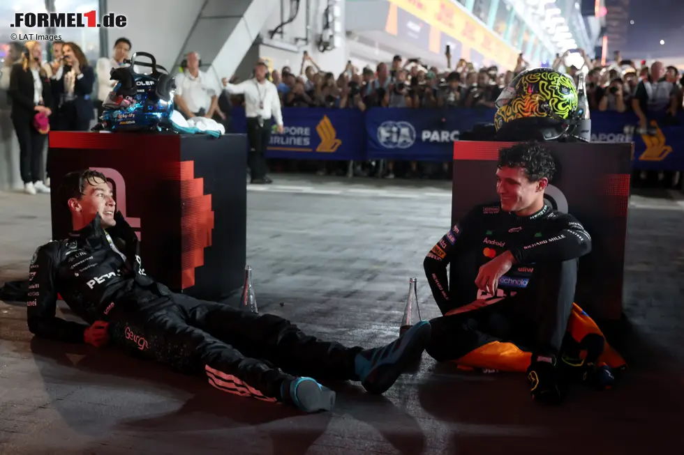 Foto zur News: George Russell (Mercedes) und Lando Norris (McLaren)