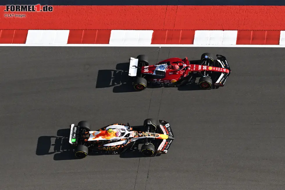 Foto zur News: Charles Leclerc (Ferrari) und Liam Lawson (Racing Bulls)