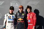 Foto zur News: Max Verstappen (Red Bull), Lando Norris (McLaren) und Charles Leclerc (Ferrari)