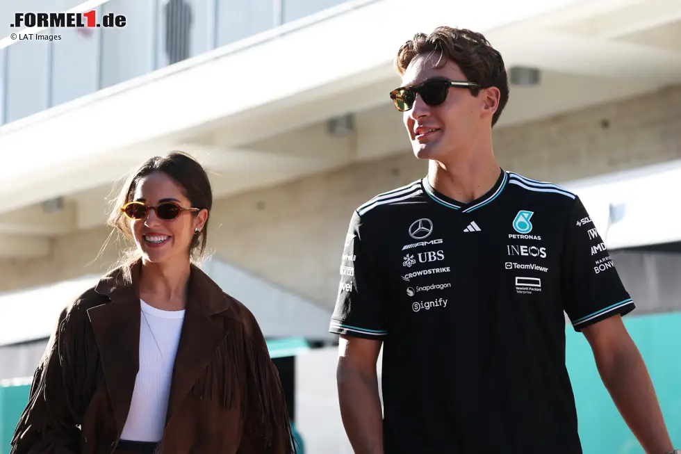 Foto zur News: Carmen Mundt mit George Russell (Mercedes)