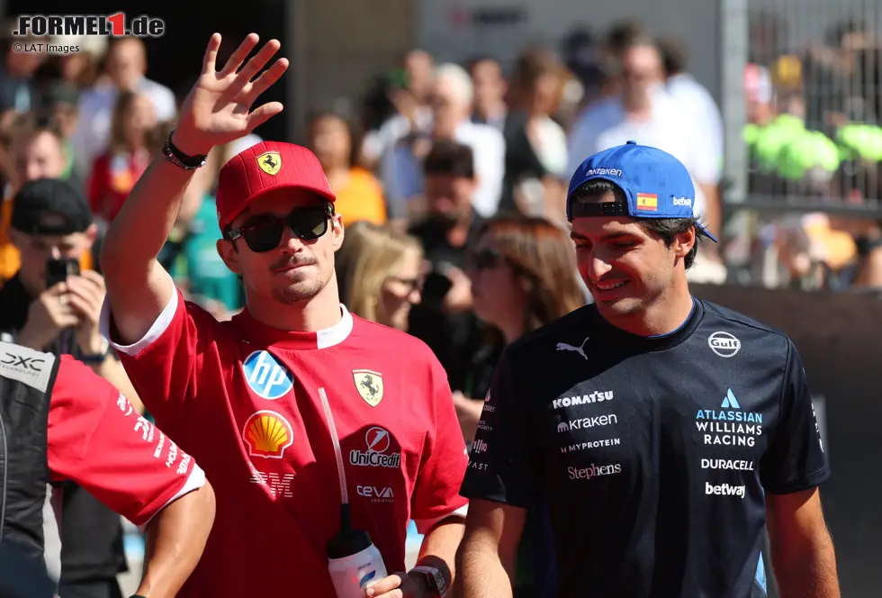 Foto zur News: Charles Leclerc (Ferrari) und Carlos Sainz (Williams)