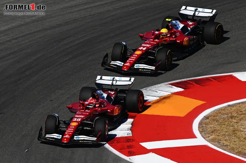 Foto zur News: Charles Leclerc (Ferrari) und Lewis Hamilton (Ferrari)