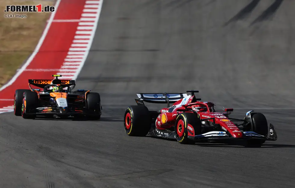 Foto zur News: Charles Leclerc (Ferrari) und Lando Norris (McLaren)