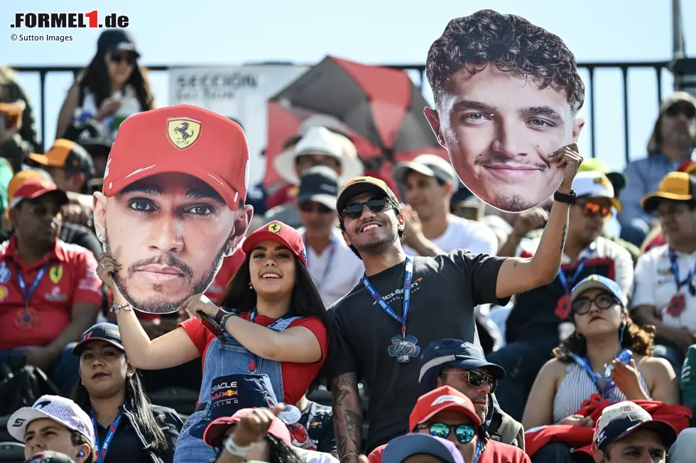Foto zur News: Fans von Lewis Hamilton (Ferrari) und Lando Norris (McLaren)