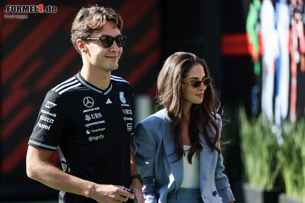 Foto zur News: George Russell (Mercedes) mit Carmen Montero Mundt