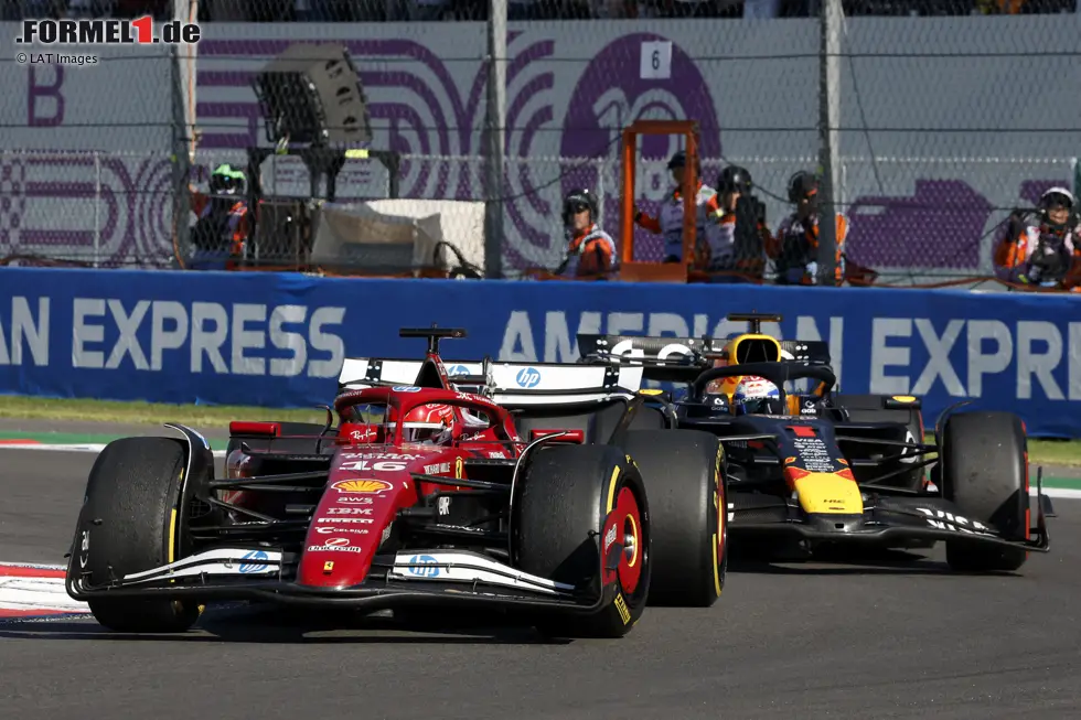 Foto zur News: Charles Leclerc (Ferrari) und Max Verstappen (Red Bull)