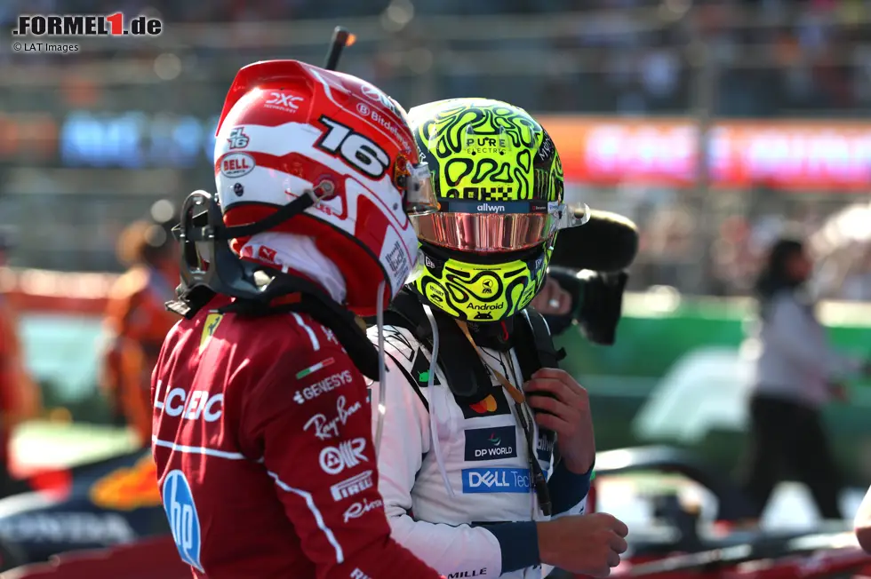 Foto zur News: Lando Norris (McLaren) und Charles Leclerc (Ferrari)