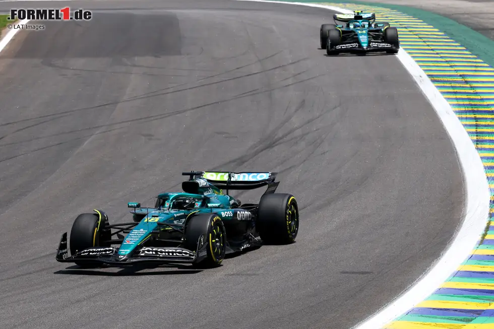 Foto zur News: Lance Stroll und Fernando Alonso (Aston Martin)