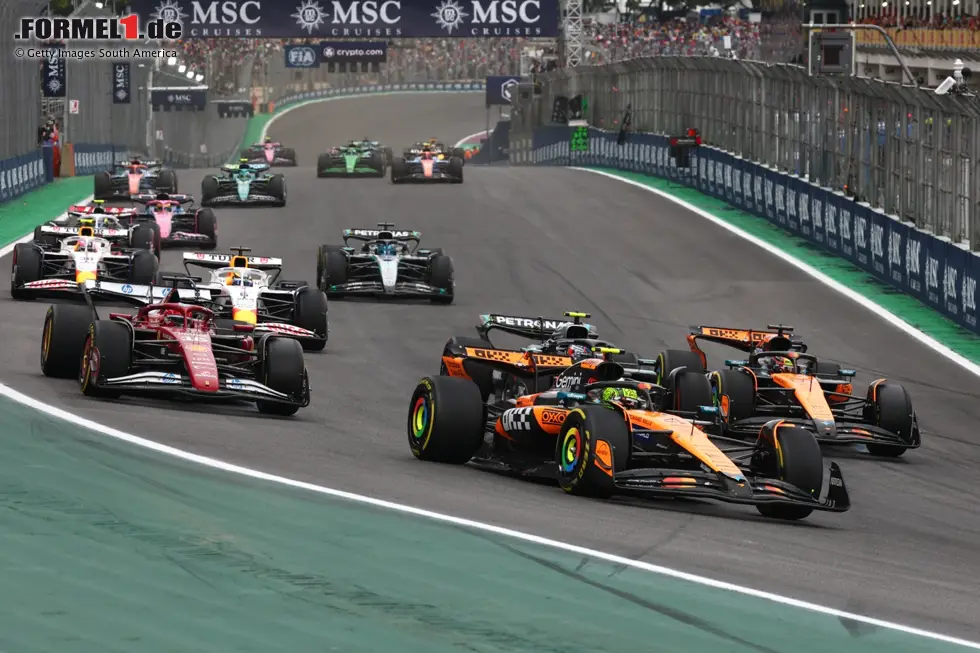 Foto zur News: Lando Norris (McLaren), Charles Leclerc (Ferrari), Andrea Kimi Antonelli (Mercedes) und Oscar Piastri (McLaren)