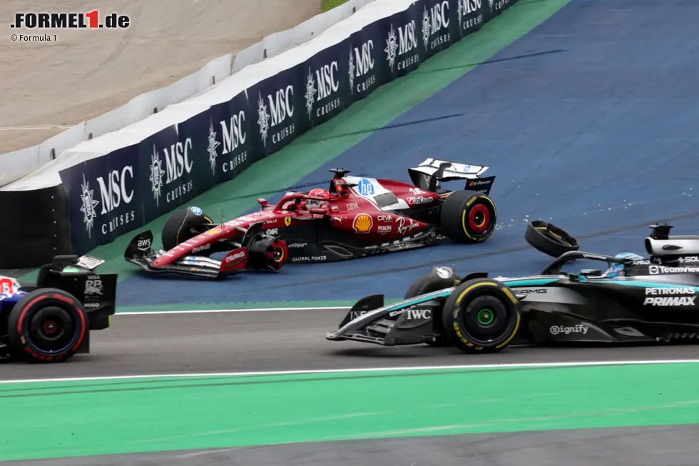 Foto zur News: Charles Leclerc (Ferrari) und Andrea Kimi Antonelli (Mercedes)
