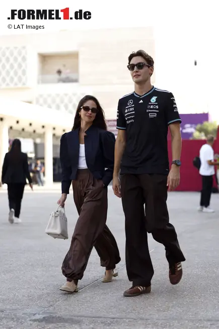 Foto zur News: Carmen Mundt mit George Russell (Mercedes)