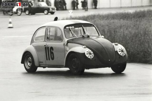 It all started with a VW Beetle: Peter Sauber first drove it to work, then took part in club races.  For fun at first...