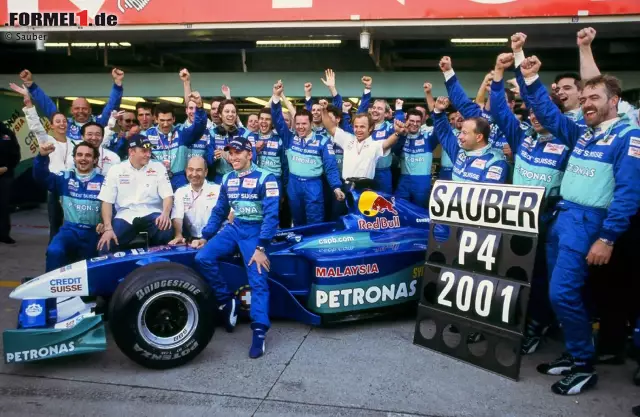 Sternstunde: 2001 gelingt Sauber sensationell der vierte Platz in der Konstrukteurs-WM. Foto zur News: Sternstunde: 2001 gelingt Sauber sensationell der vierte Platz in der Konstrukteurs-WM.