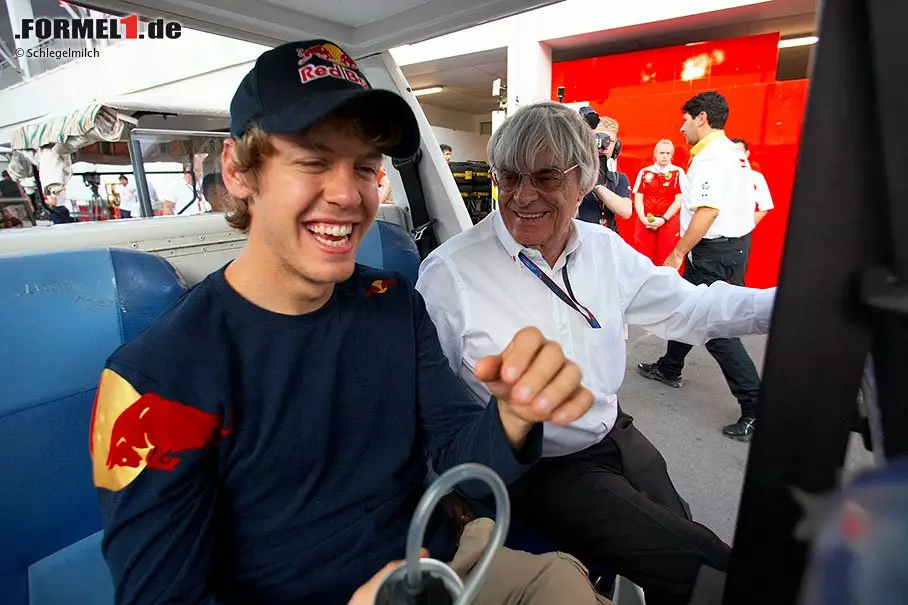Einen Narren gefressen hat Ecclestone in Sebastian Vettel: "Ich habe Sebastian schon immer unterstützt. Spätestens nächstes Jahr wird er Weltmeister", sagt der Brite, der mit dem Red-Bull-Piloten gerne pokert. Foto zur News: Einen Narren gefressen hat Ecclestone in Sebastian Vettel: "Ich habe Sebastian schon immer unterstützt. Spätestens nächstes Jahr wird er Weltmeister", sagt der Brite, der mit dem Red-Bull-Piloten gerne pokert.