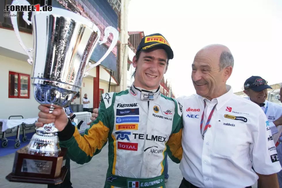 Foto zur News: Riesenfreude bei Peter Sauber am Sonntagmorgen: Der von ihm geförderte Junior Esteban Gutierrez sicherte sich den Sieg im GP2-Sprintrennen.