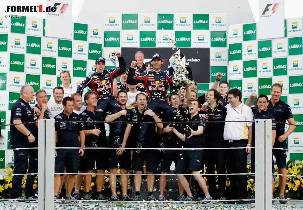 So jubeln nur Champions: Red Bull verabschiedet sich nach erfolgreicher Titelverteidigung in beiden Wertungen in die Winterpause. Foto zur News: So jubeln nur Champions: Red Bull verabschiedet sich nach erfolgreicher Titelverteidigung in beiden Wertungen in die Winterpause.