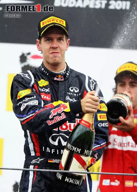 31. Juli, Großer Preis von Ungarn:
Im ausnahmsweise völlig verregneten Budapest erweist sich wie schon in Montreal Button als Regenkönig und feiert nach zwei Nullnummern seinen zweiten Sieg. Vettel kehrt als Zweiter auf das Podest zurück, auf das auch Alonso als Dritter erneut klettert. Für Hamilton und Webber bleiben die Plätze vier und fünf.
WM-Stand: Vettel 234 - Webber 149 - Hamilton 146 - Alonso 145 - Button 134 Foto zur News: 31. Juli, Großer Preis von Ungarn:
Im ausnahmsweise völlig verregneten Budapest erweist sich wie schon in Montreal Button als Regenkönig und feiert nach zwei Nullnummern seinen zweiten Sieg. Vettel kehrt als Zweiter auf das Podest zurück, auf das auch Alonso als Dritter erneut klettert. Für Hamilton und Webber bleiben die Plätze vier und fünf.
WM-Stand: Vettel 234 - Webber 149 - Hamilton 146 - Alonso 145 - Button 134