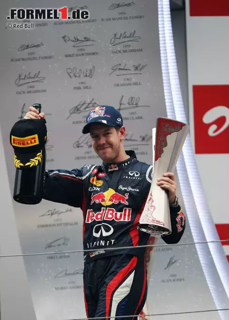 Foto zur News: The Sun (Großbritannien): "Vettel macht einen Riesenschritt zum Titel. Der Deutsche ist nicht zu stoppen. Aber Lewis Hamilton sagt, dass er das alles dem Genie Adrian Newey zu verdanken hat. Von 150 möglichen Punkten hat Vettel zuletzt 118 geholt, aber auch Alonso quetscht alles aus seinem Ferrari heraus."