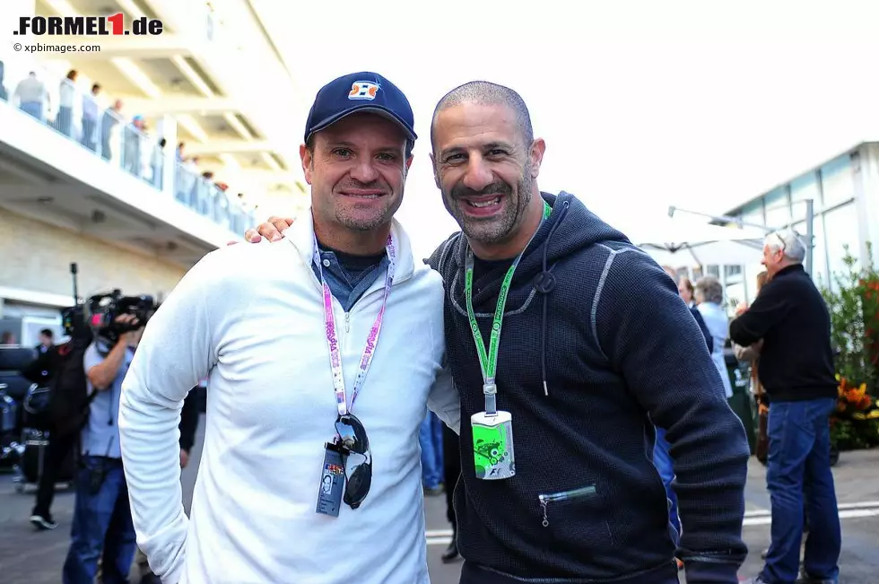 Foto zur News: Alte Bekannte: Rubens Barrichello kam auf Einladung von Ferrari nach Texas und brachte seinen IndyCar-Kumpel Tony Kanaan mit. "Rubinho" würde am liebsten immer noch Formel 1 fahren.