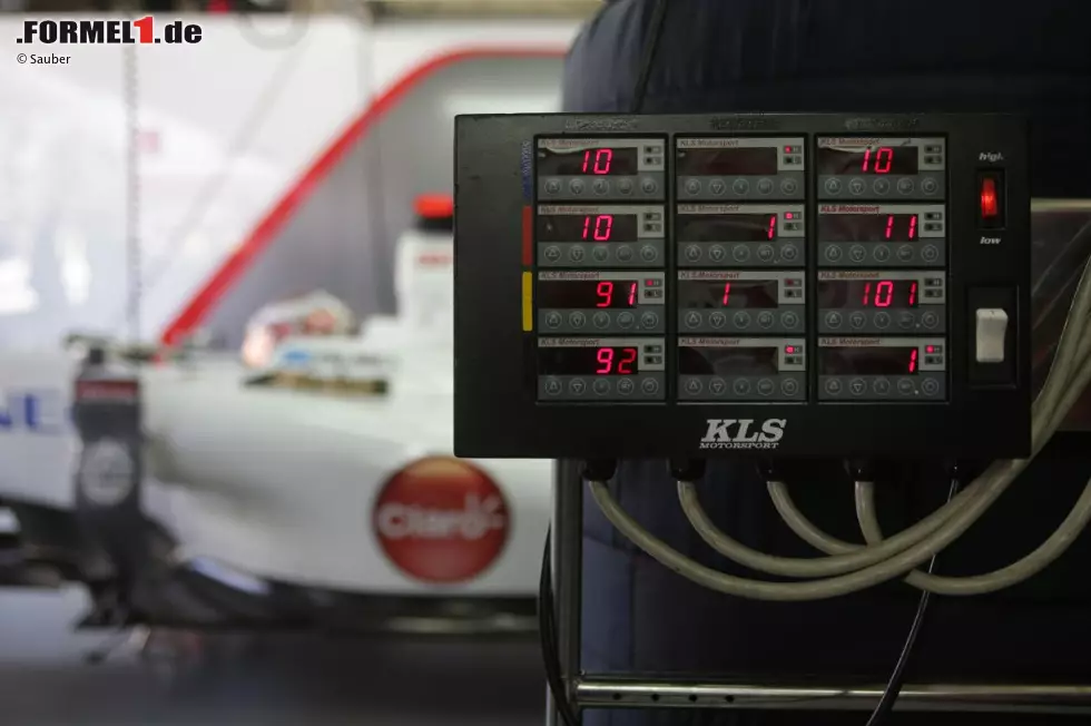 In der Sauber-Box von Kamui Kobayashi: Hightech gehört in der Formel 1 zu den wichtigsten Bereichen, um die Performance zu optimieren. Das fängt schon bei den Reifenwärmern an... Foto zur News: In der Sauber-Box von Kamui Kobayashi: Hightech gehört in der Formel 1 zu den wichtigsten Bereichen, um die Performance zu optimieren. Das fängt schon bei den Reifenwärmern an...