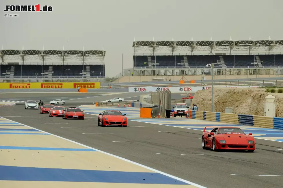 Wo das Erdöl sprudelt, spielt Geld keine Rolle: Im Vorprogramm ließen die Scheichs zahlreiche millionenschwere Ferrari-Sportwagen auffahren. Foto zur News: Wo das Erdöl sprudelt, spielt Geld keine Rolle: Im Vorprogramm ließen die Scheichs zahlreiche millionenschwere Ferrari-Sportwagen auffahren.