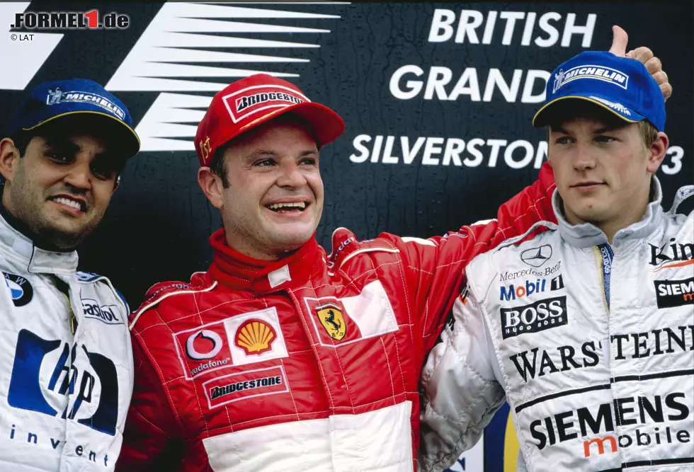 8. Rubens Barrichello (9 Siege, 0 WM-Titel): Nicht durch seine grandiosen Siege wie etwa in Hockenheim 2000 oder in Silverstone 2003, sondern durch den Funkspruch "Let Michael pass for the championship" in Österreich 2002 geht "Rubinho" in die Ferrari-Geschichte ein. Aus Schumachers Schatten kann er sich nie befreien. Foto zur News: 8. Rubens Barrichello (9 Siege, 0 WM-Titel): Nicht durch seine grandiosen Siege wie etwa in Hockenheim 2000 oder in Silverstone 2003, sondern durch den Funkspruch "Let Michael pass for the championship" in Österreich 2002 geht "Rubinho" in die Ferrari-Geschichte ein. Aus Schumachers Schatten kann er sich nie befreien.