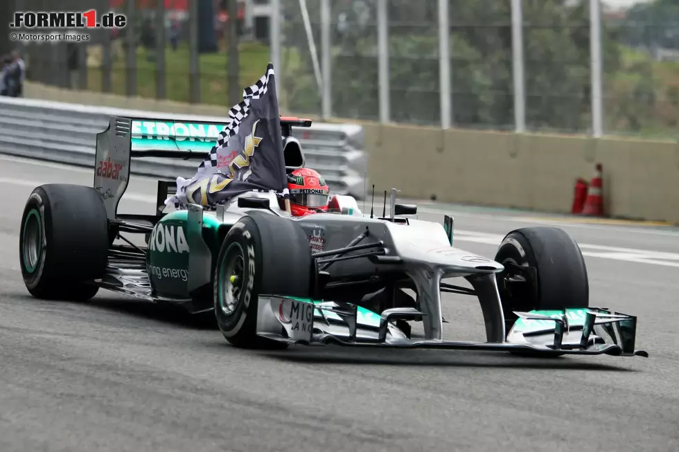 Letzter Halt Interlagos: Nach 307 Rennen, 91 Siegen und sieben Weltmeistertiteln tritt Michael Schumacher von der Formel-1-Bühne ab. Foto zur News: Letzter Halt Interlagos: Nach 307 Rennen, 91 Siegen und sieben Weltmeistertiteln tritt Michael Schumacher von der Formel-1-Bühne ab.
