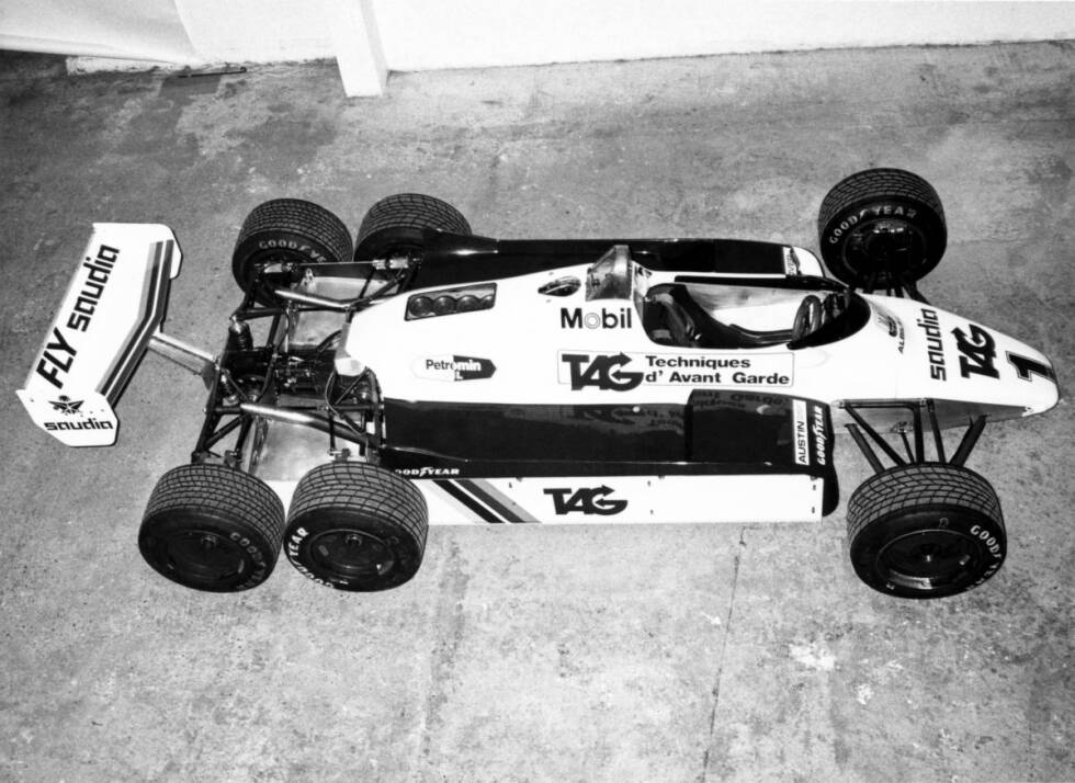 Foto zur News: Der legendäre Williams-Ford FW07D mit sechs Rädern wurde 1982 getestet, aber nie im Rennen eingesetzt.