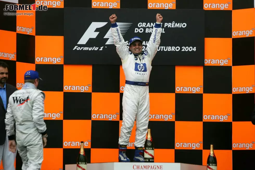 Für mehr als sieben Jahre der letzte Sieg: Juan Pablo Montoya beim Grand Prix von Brasilien 2004 in Sao Paulo. Foto zur News: Für mehr als sieben Jahre der letzte Sieg: Juan Pablo Montoya beim Grand Prix von Brasilien 2004 in Sao Paulo.