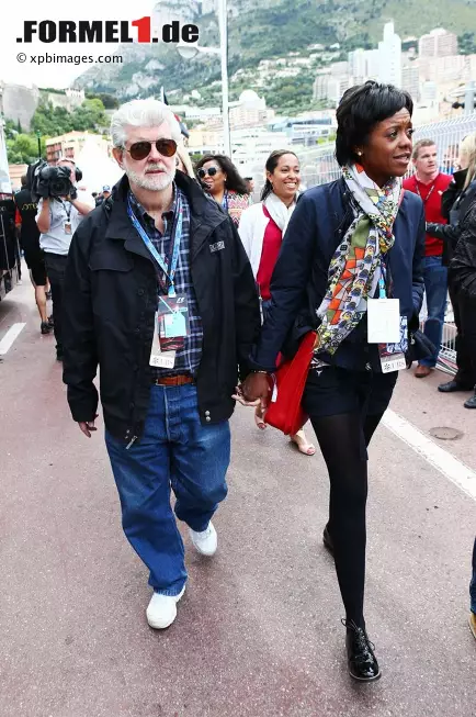 Star-Wars-Erfinder George Lucas, ein treuer Fan der Formel 1 in Monaco, mit seiner Verlobten Mellody Hobson. Foto zur News: Star-Wars-Erfinder George Lucas, ein treuer Fan der Formel 1 in Monaco, mit seiner Verlobten Mellody Hobson.