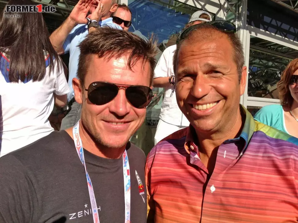 Foto zur News: Felix Baumgartner, seit &quot;Stratos&quot; der mutigste Mann der Welt, mit Kai Ebel.
