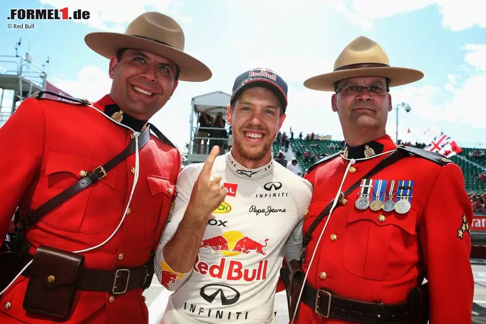 Ein Mountie in Chicago - oder wie war das nochmal? Sebastian Vettel löscht mit seinem ersten Sieg in Kanada einen weiteren schwarzen Fleck auf seiner immer weißer werdenden Landkarten-Weste der Formel 1 aus. Foto zur News: Ein Mountie in Chicago - oder wie war das nochmal? Sebastian Vettel löscht mit seinem ersten Sieg in Kanada einen weiteren schwarzen Fleck auf seiner immer weißer werdenden Landkarten-Weste der Formel 1 aus.