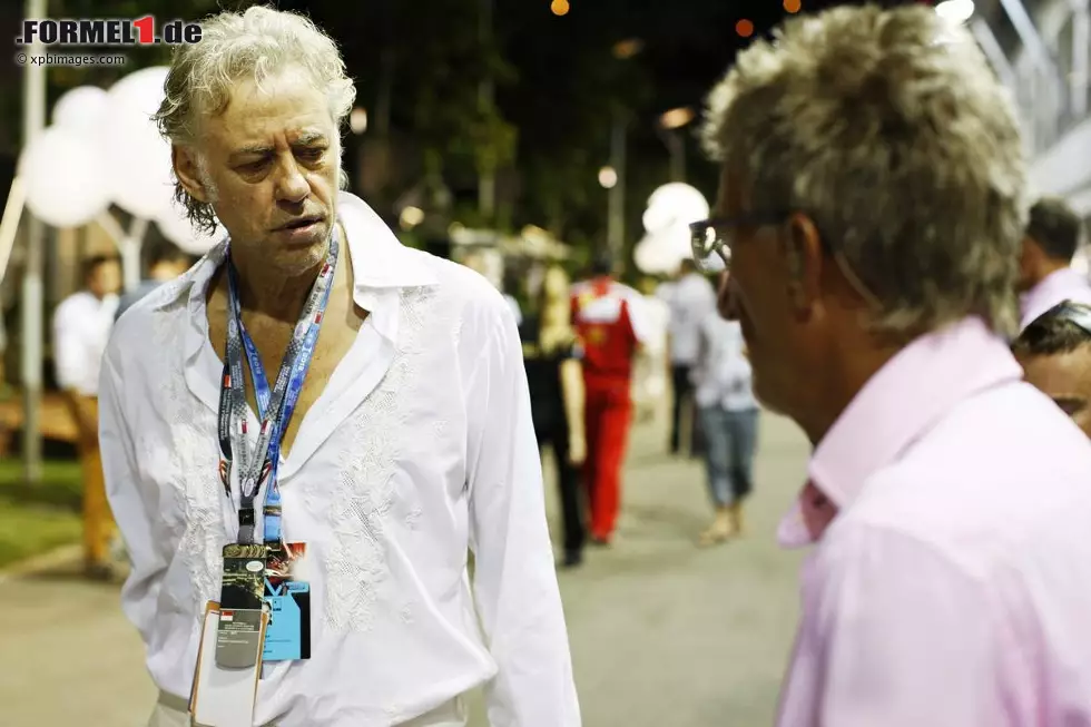 Und wenn wir schon bei großen Rockmusikern sind: Bob Geldof im Gespräch mit Hobby-Rocker Eddie Jordan. Foto zur News: Und wenn wir schon bei großen Rockmusikern sind: Bob Geldof im Gespräch mit Hobby-Rocker Eddie Jordan.