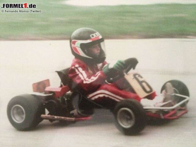 Zwei WM-Titel und 30 Grand-Prix-Siege hat Fernando Alonso errungen, dazu in der Formel 1 geschätzte 150 Millionen Euro verdient - aber angefangen hat alles im Go-Kart, hier im Alter von zarten neun Jahren.