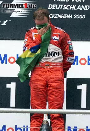 Rubens Barrichello, zumeist braver Wasserträger (offiziell "Nummer 1b"), gewann neunmal. Beim ersten Sieg in Hockenheim 2000 flossen Tränen. Foto zur News: Rubens Barrichello, zumeist braver Wasserträger (offiziell "Nummer 1b"), gewann neunmal. Beim ersten Sieg in Hockenheim 2000 flossen Tränen.