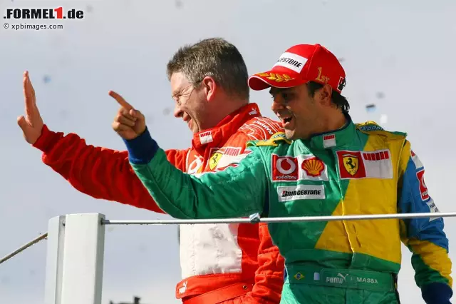 2006 dann erstmals zunehmende Gegenwehr im eigenen Team: Shootingstar Felipe Massa gewann in Istanbul und sein Heimrennen in Sao Paulo (Foto) - und Schumacher beendete seine Karriere. Daraufhin hatte auch Brawn erstmal genug von der Formel 1 - und ging ein Jahr lang Fliegenfischen. Foto zur News: 2006 dann erstmals zunehmende Gegenwehr im eigenen Team: Shootingstar Felipe Massa gewann in Istanbul und sein Heimrennen in Sao Paulo (Foto) - und Schumacher beendete seine Karriere. Daraufhin hatte auch Brawn erstmal genug von der Formel 1 - und ging ein Jahr lang Fliegenfischen.